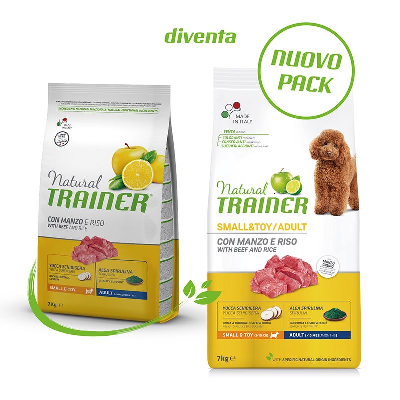Natural Trainer Adult Small&Toy con Manzo 7kg - Cani Adulti Natural Trainer Adult Small&Toy con Manzo 7kg - Cani Adulti